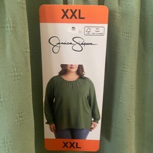 Jessica Simpson Olive Green Long Sleeve Blouse